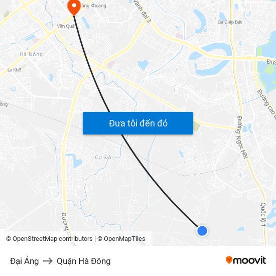 Đại Áng to Quận Hà Đông map