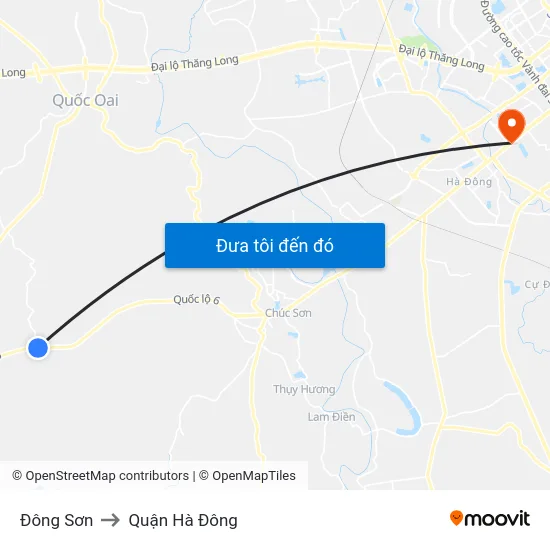 Đông Sơn to Quận Hà Đông map