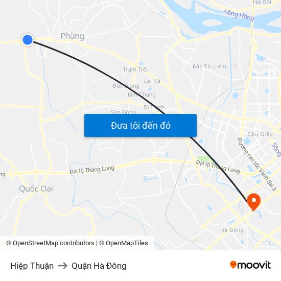 Hiệp Thuận to Quận Hà Đông map