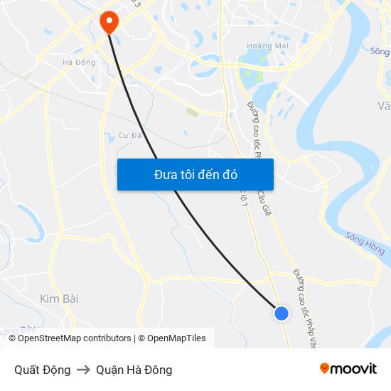 Quất Động to Quận Hà Đông map