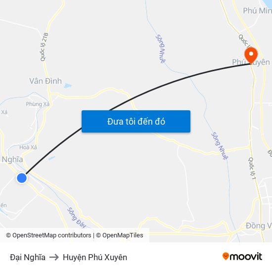 Đại Nghĩa to Huyện Phú Xuyên map