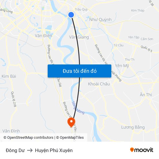 Đông Dư to Huyện Phú Xuyên map