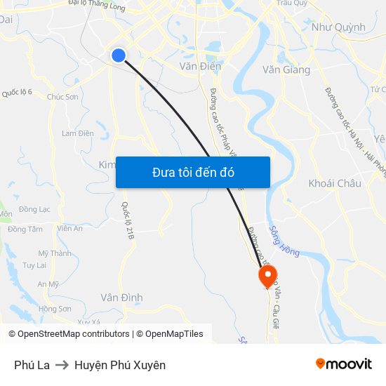 Phú La to Huyện Phú Xuyên map