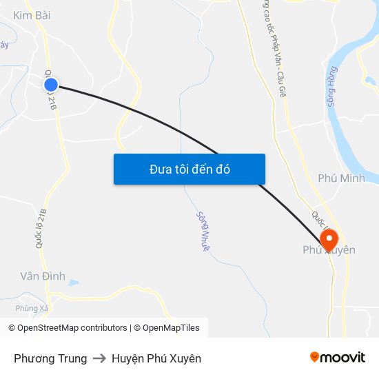 Phương Trung to Huyện Phú Xuyên map