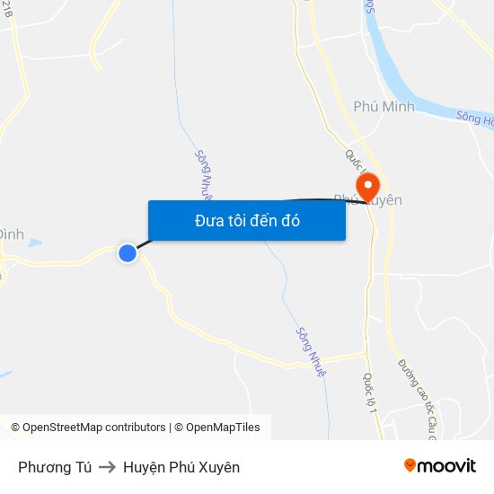 Phương Tú to Huyện Phú Xuyên map