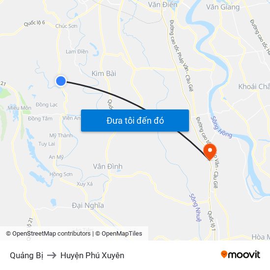 Quảng Bị to Huyện Phú Xuyên map