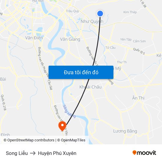 Song Liễu to Huyện Phú Xuyên map