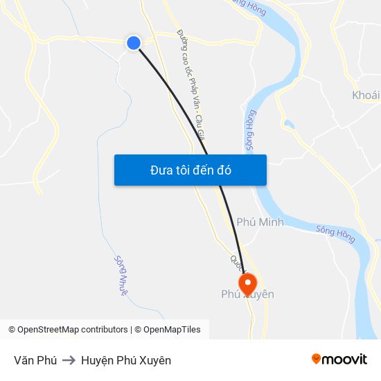 Văn Phú to Huyện Phú Xuyên map