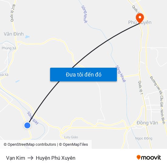 Vạn Kim to Huyện Phú Xuyên map