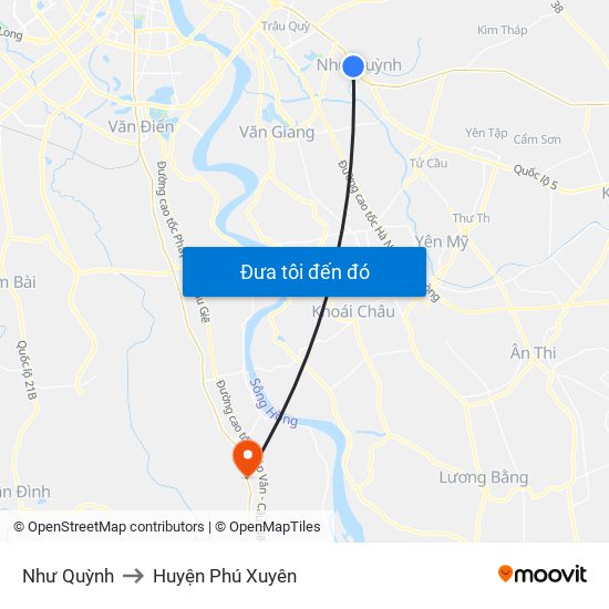 Như Quỳnh to Huyện Phú Xuyên map