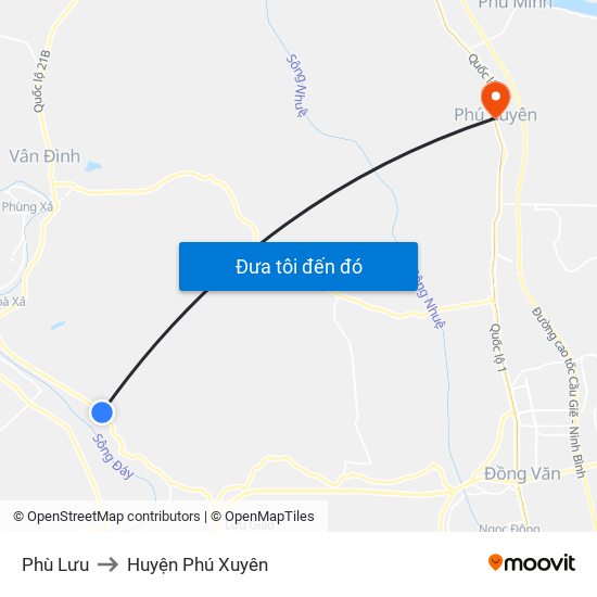 Phù Lưu to Huyện Phú Xuyên map