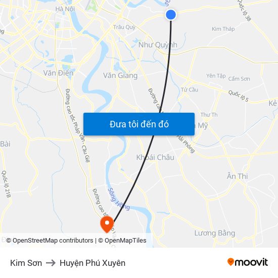 Kim Sơn to Huyện Phú Xuyên map