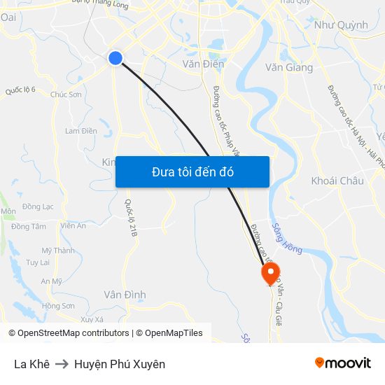 La Khê to Huyện Phú Xuyên map