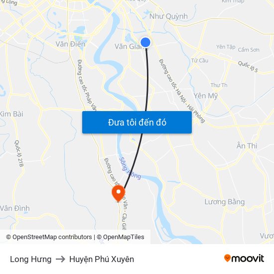 Long Hưng to Huyện Phú Xuyên map