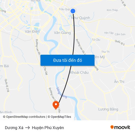 Dương Xá to Huyện Phú Xuyên map