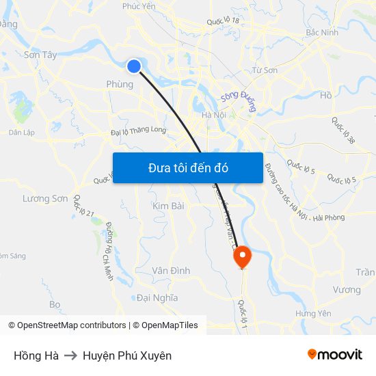 Hồng Hà to Huyện Phú Xuyên map