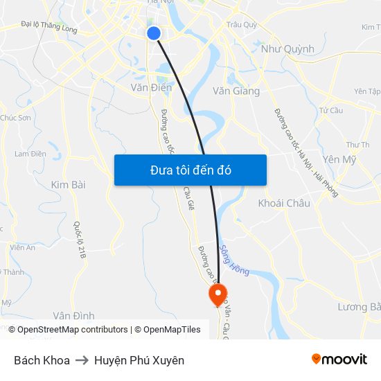 Bách Khoa to Huyện Phú Xuyên map