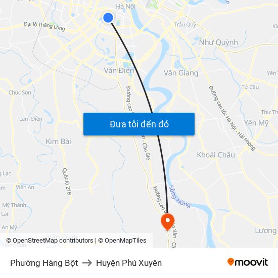 Phường Hàng Bột to Huyện Phú Xuyên map