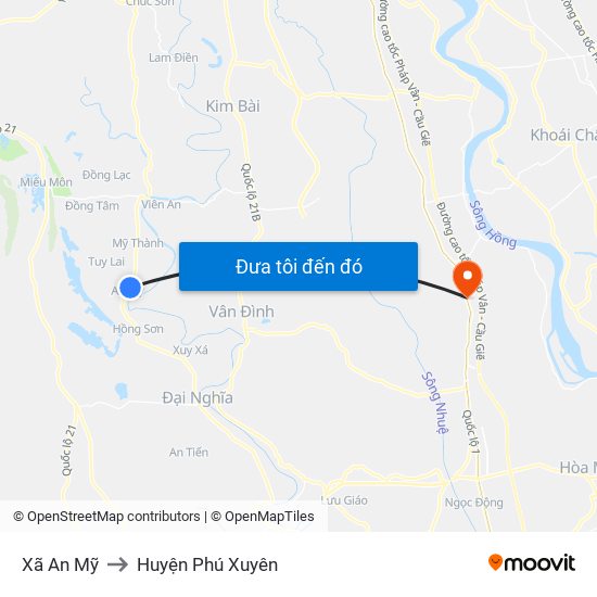 Xã An Mỹ to Huyện Phú Xuyên map