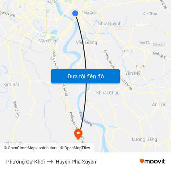 Phường Cự Khối to Huyện Phú Xuyên map