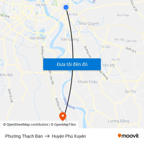Phường Thạch Bàn to Huyện Phú Xuyên map