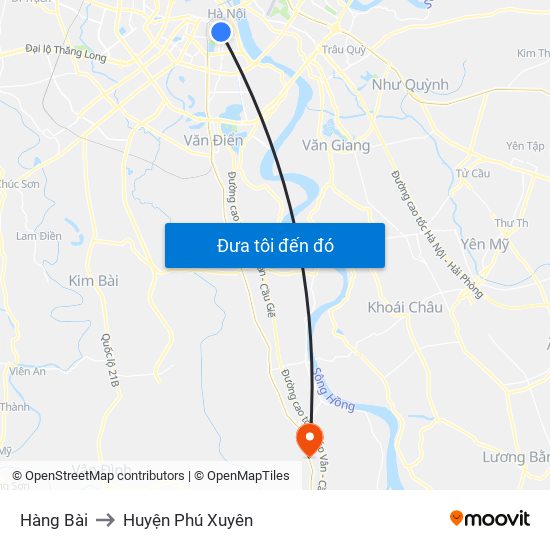 Hàng Bài to Huyện Phú Xuyên map