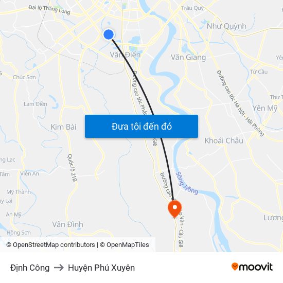 Định Công to Huyện Phú Xuyên map