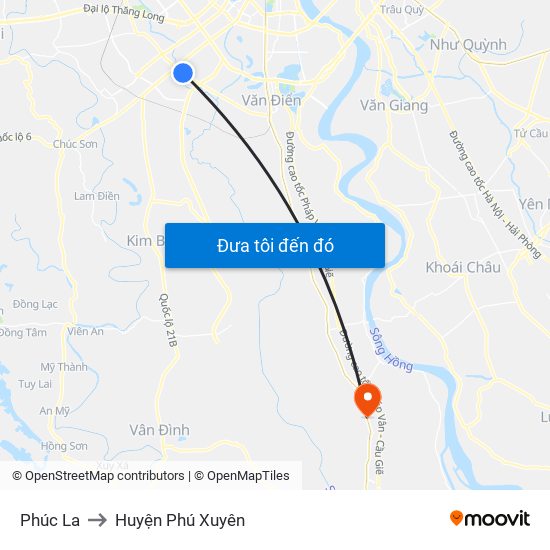 Phúc La to Huyện Phú Xuyên map