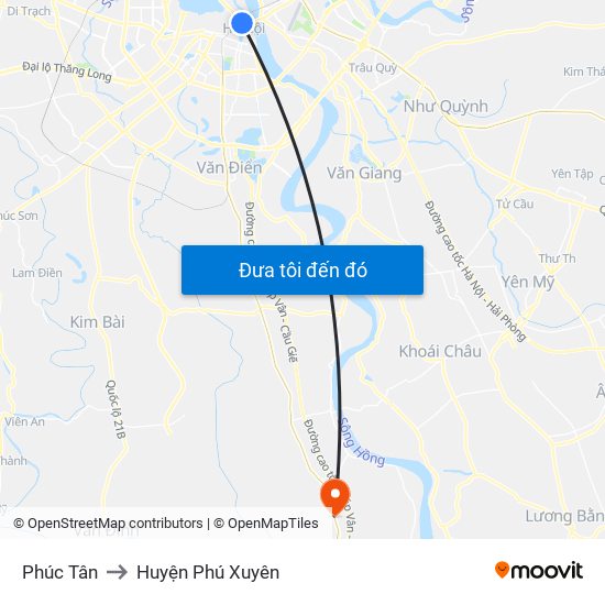 Phúc Tân to Huyện Phú Xuyên map