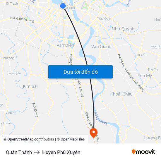 Quán Thánh to Huyện Phú Xuyên map