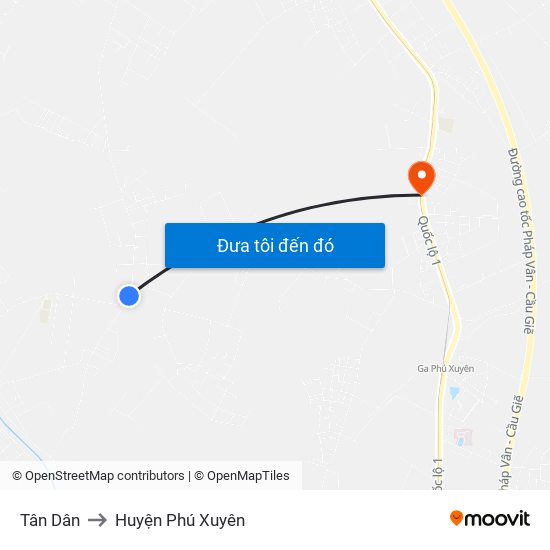 Tân Dân to Huyện Phú Xuyên map