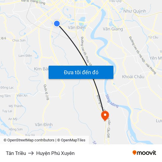 Tân Triều to Huyện Phú Xuyên map