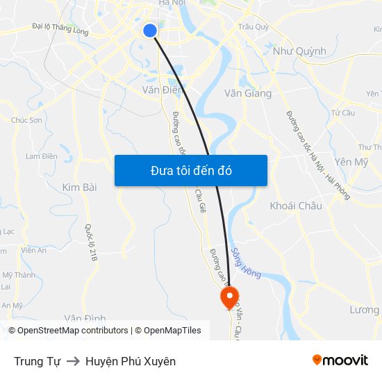 Trung Tự to Huyện Phú Xuyên map