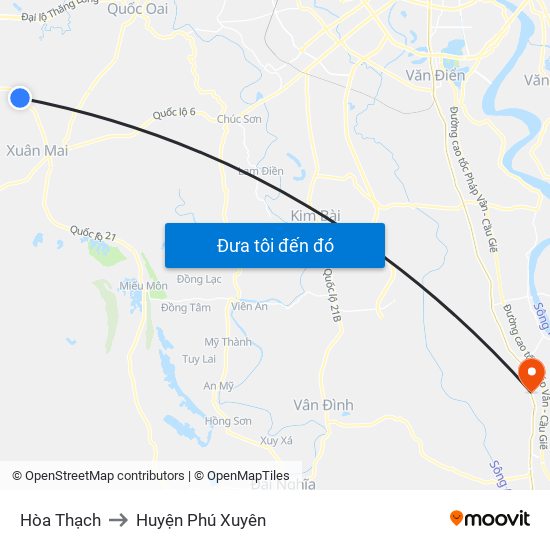 Hòa Thạch to Huyện Phú Xuyên map
