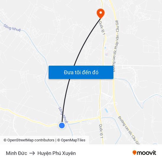 Minh Đức to Huyện Phú Xuyên map