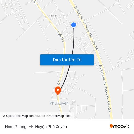 Nam Phong to Huyện Phú Xuyên map
