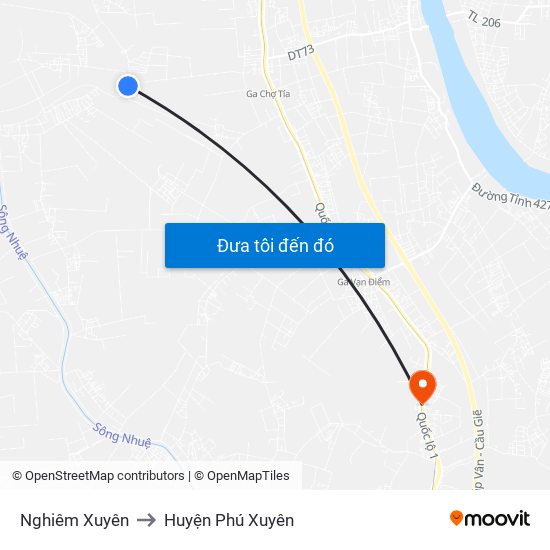 Nghiêm Xuyên to Huyện Phú Xuyên map