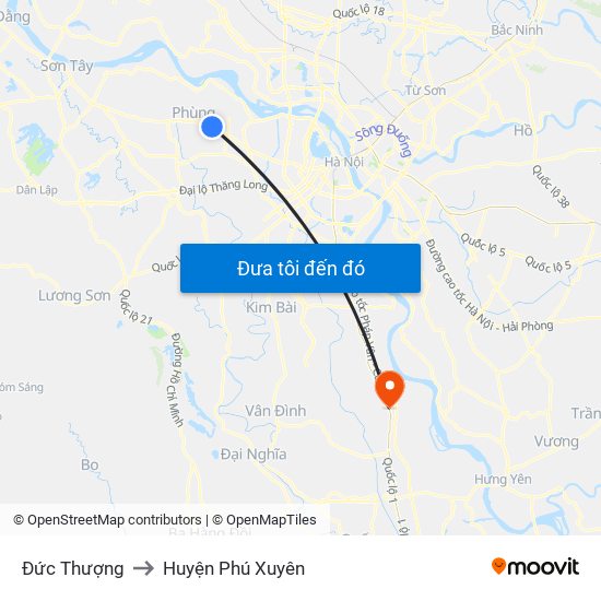 Đức Thượng to Huyện Phú Xuyên map