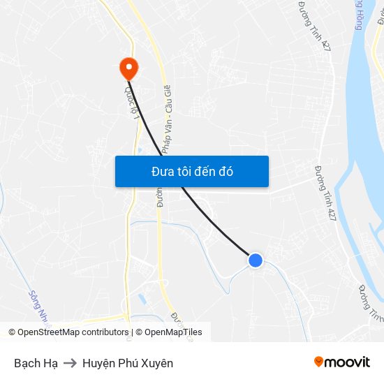 Bạch Hạ to Huyện Phú Xuyên map