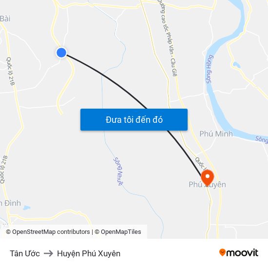 Tân Ước to Huyện Phú Xuyên map