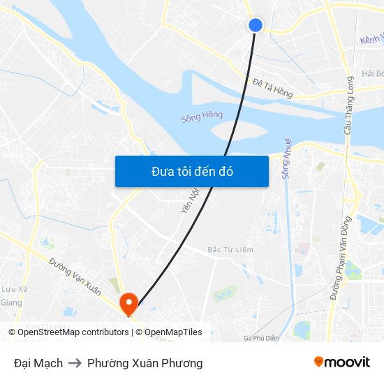 Đại Mạch to Phường Xuân Phương map