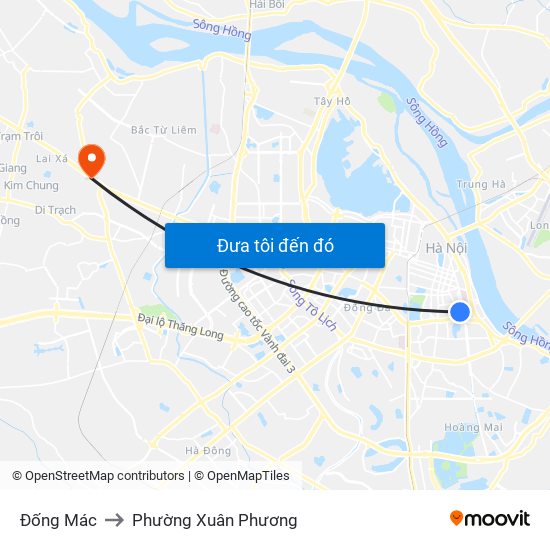 Đống Mác to Phường Xuân Phương map