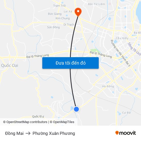 Đồng Mai to Phường Xuân Phương map