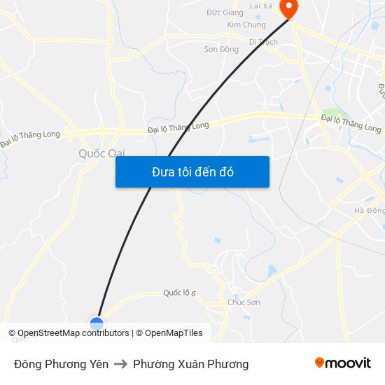 Đông Phương Yên to Phường Xuân Phương map