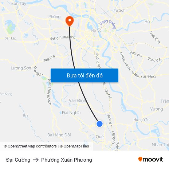 Đại Cường to Phường Xuân Phương map