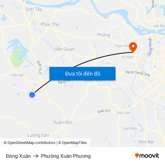 Đông Xuân to Phường Xuân Phương map