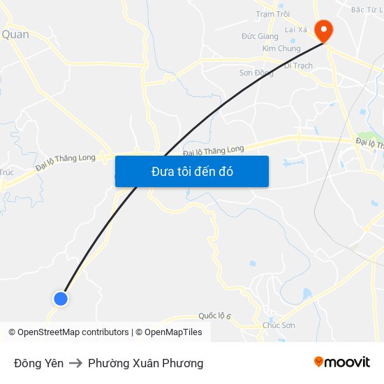 Đông Yên to Phường Xuân Phương map