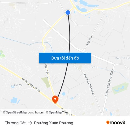 Thượng Cát to Phường Xuân Phương map