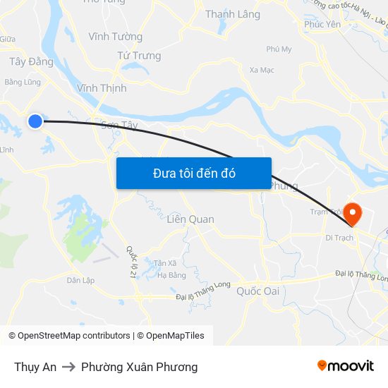 Thụy An to Phường Xuân Phương map