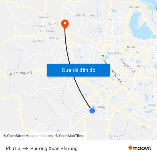 Phú La to Phường Xuân Phương map